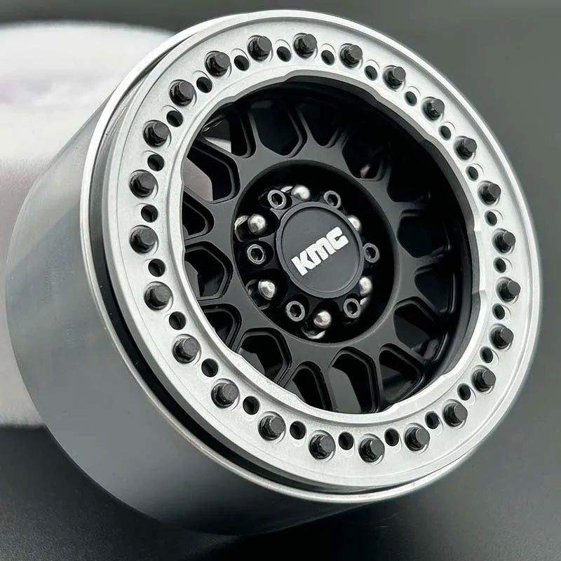KMC 1.9" Beadlock CNC Rims (Silver on Black) (4pc)