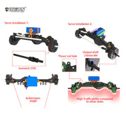 MEUS Racing Isokinetic 3-Section CVDs Portal Front Rear Axles for 1/10 Axial Capra 1.9 UTB DIY SCX10 SCX10 II (Silver)