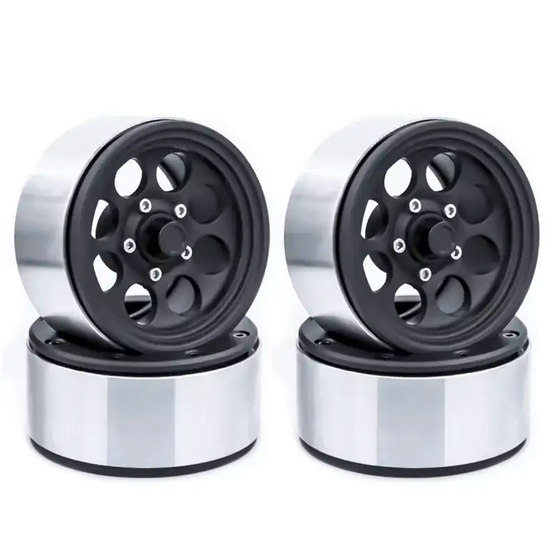 1.9" Aluminum Alloy 8 Hole RC Crawler Beadlock Rims (Black)