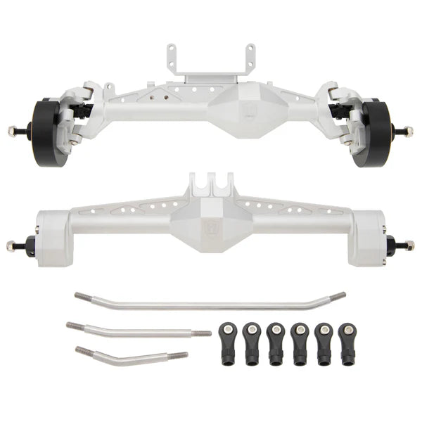 MEUS Racing Isokinetic 3-Section CVDs Portal Front Rear Axles for 1/10 Axial Capra 1.9 UTB DIY SCX10 SCX10 II (Silver)