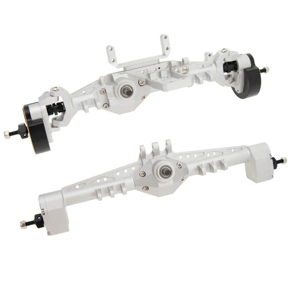 MEUS Racing Isokinetic 3-Section CVDs Portal Front Rear Axles for 1/10 Axial Capra 1.9 UTB DIY SCX10 SCX10 II (Silver)