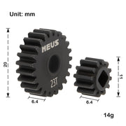 MEUS Racing Steel Overdrive Portal Gears 32P for Axial Capra 1.9 UTB SCX10 III 12-23T - Stock