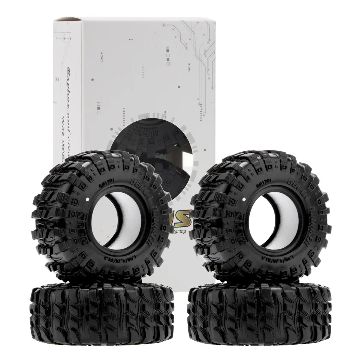 MEUS Racing 1.3"  Super Bouncing M1301 Tyres MS6 Super Soft for 1/18 Traxxas TRX4M 1/24 SCX24 FCX24 AX24 RC Crawler