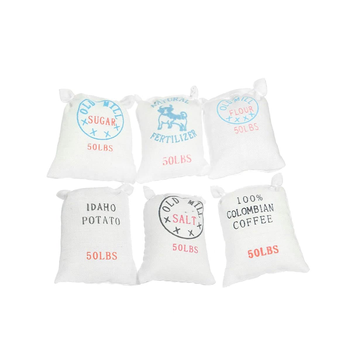 1:10 Scale Flour/Coffee/Produce Bags - 6 pcs