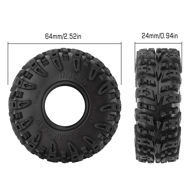 INJORA Swamp Claw 1.0" M/T Tyres (4) (64mm)