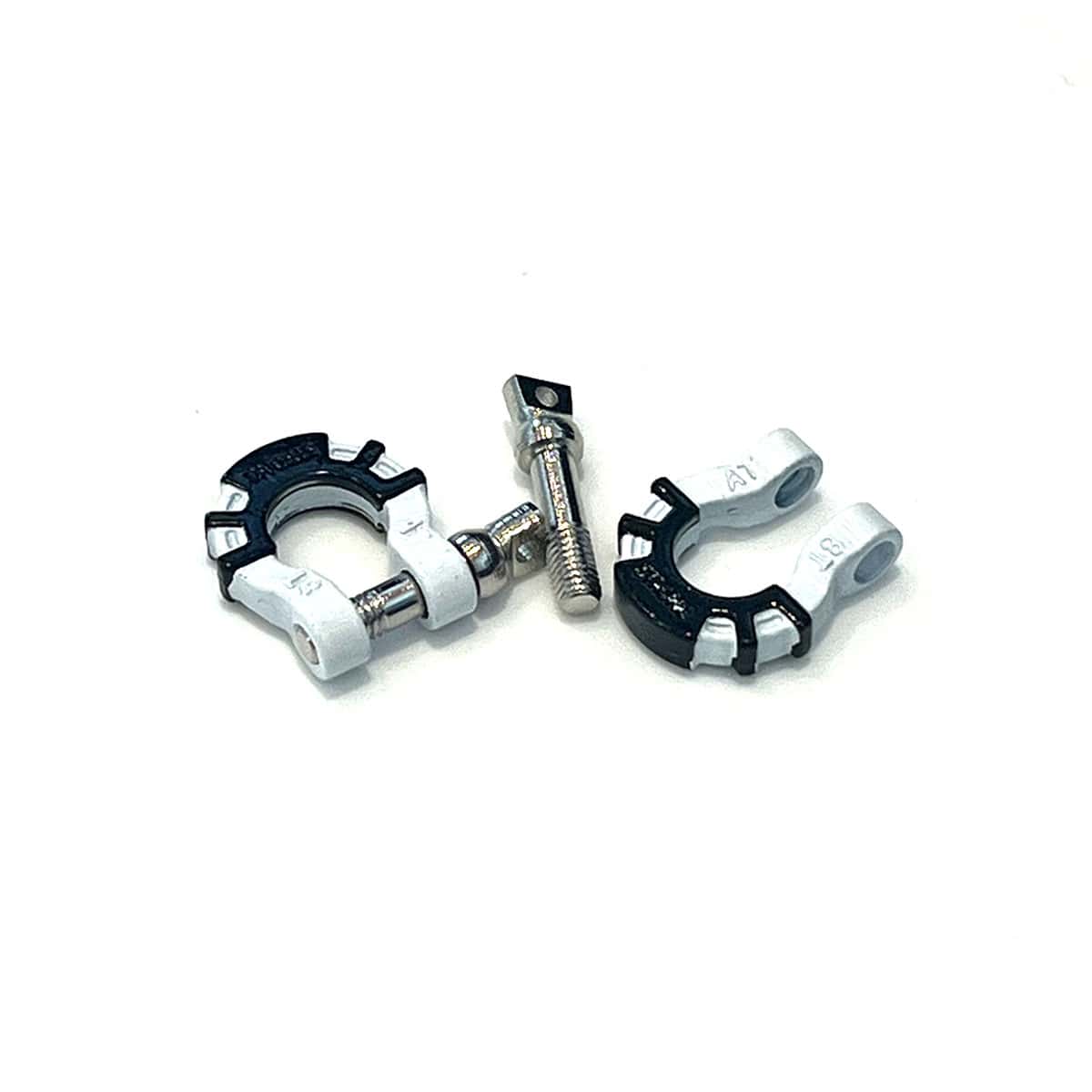 1:10 Scale Metal Trailer Tow Hook Shackles (White)