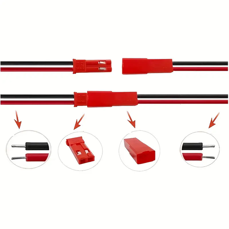 10cm JST Connector Set: Male + Female