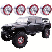 Silver/Red CNC Aluminium 1.9 Beadlock Rim (4pc)