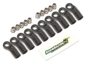Boom Racing KUDU™ Heavy Duty Rust - Resistant M4 Nylon Rod Ends 19.5mm Sideways) w/ SST Pivot Ball (5.8x3x7.4mm) (10) - Six33 RC