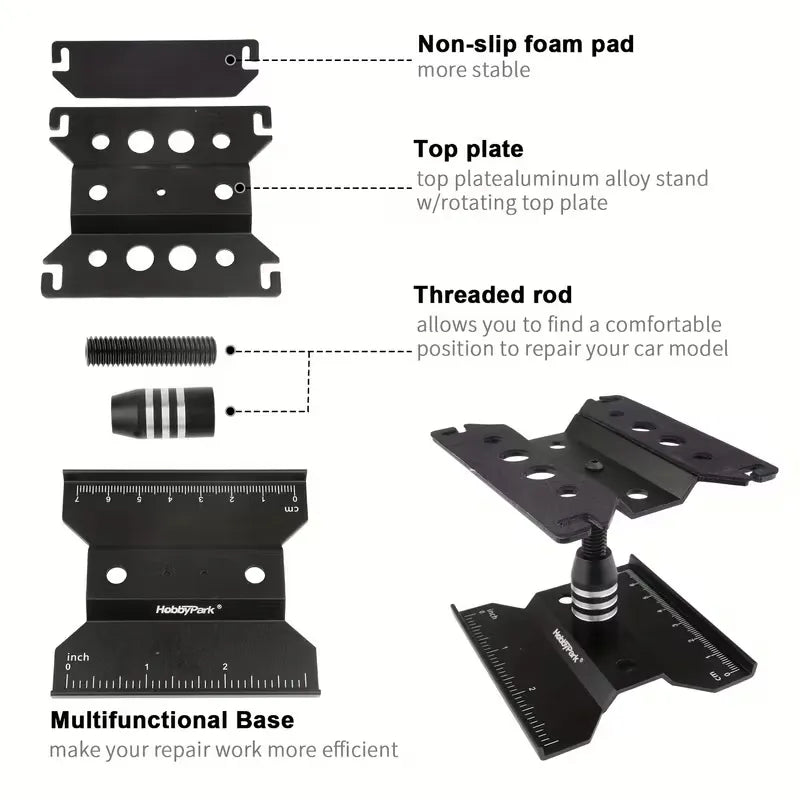 1:18 / 1:24 Aluminum Work / Repair Stand 360 Degree Rotation (Black)