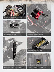 Officially Licensed Toyota Prado Cruiser 4WD UDIRC UCX 1802 PRO 1:18 Crawler (White)