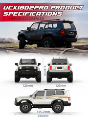 Officially Licensed Toyota Prado Cruiser 4WD UDIRC UCX 1802 PRO 1:18 Crawler (White)