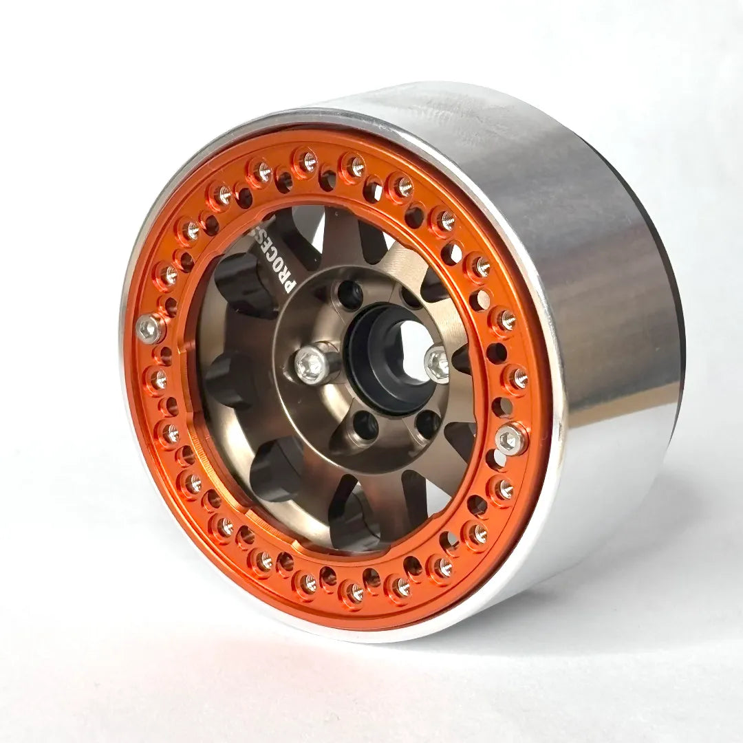 PROCESS STAR 1.9 CNC\'D BEADLOCK RIM ORANGE ON BRONZE