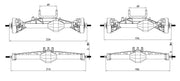 MEUS Racing 194mm 1/10 Nylon ISO Straight Axles with Front Axle Counterweight