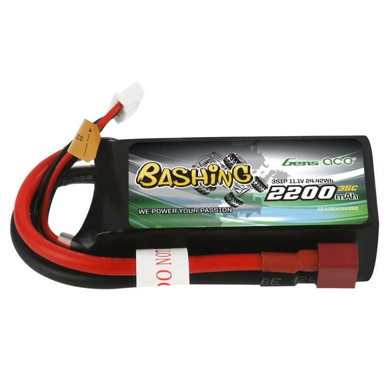 Gens Ace 2200 35C 3S 11.1V LiPo RC Soft Pack Battery with Deans Plug