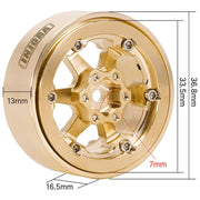 INJORA 1.3″ Brass - 5.25mm Offset Wheels for Micro Crawlers (W1310) - Six33 RC