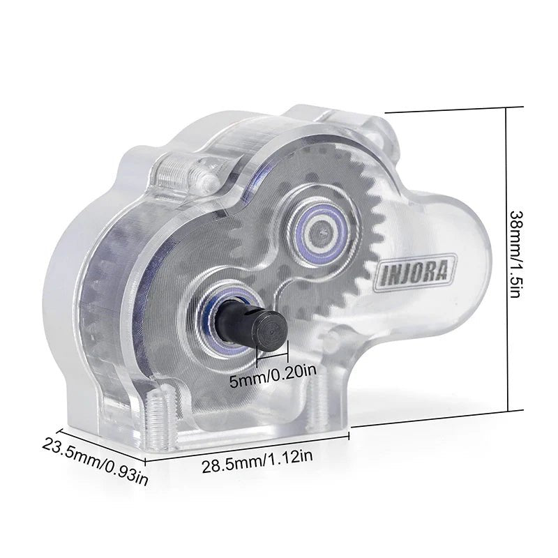 INJORA LCG Complete Transmission with Clear Cover for 1/10 SCX10 SCX10 II - Six33 RC