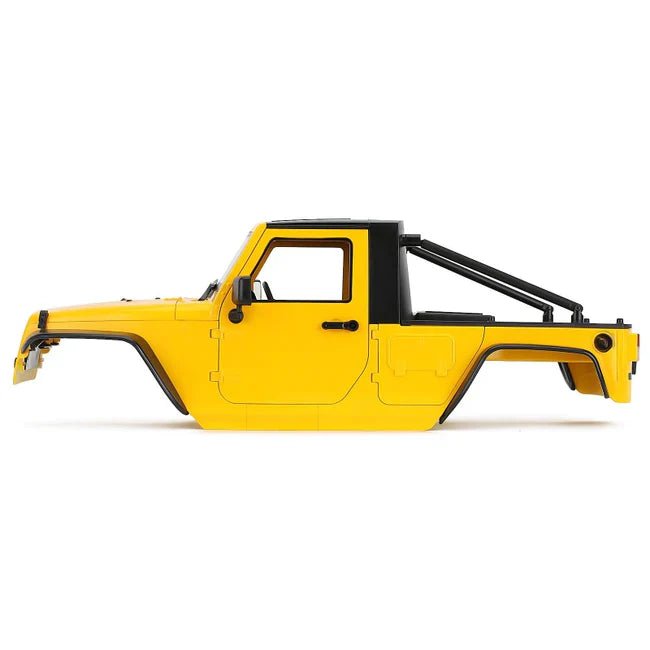 Jeep Wrangler Pickup Body for SCX10, SCX10 ii (313mm Wheelbase) - Yellow - Six33 RC