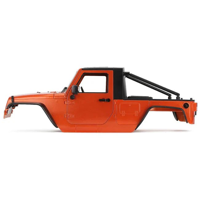 Jeep Wrangler Pickup Hard Body for SCX10, SCX10 ii (313mm Wheelbase) - Orange - Six33 RC