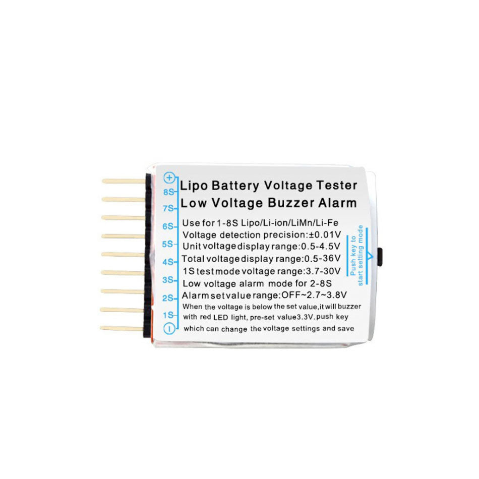 2-8S LiPO Battery Voltage Checker/Low Voltage Alarm