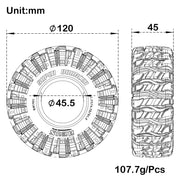 MEUS Racing 1.9 Inch MS6 Super Soft & Sticky Super Bouncer Pin M1902 Rubber Tires for 1/10 - Six33 RC