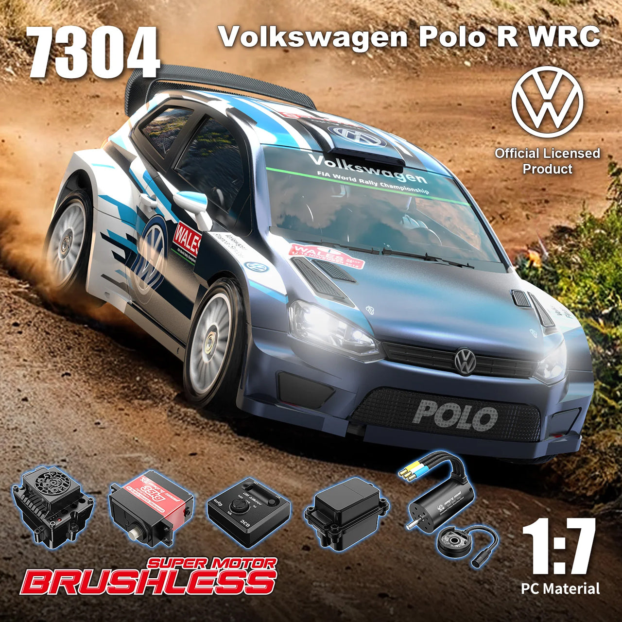 MJX Hyper GO 7304 1/7 Volkswagen Polo R WRC 4WD