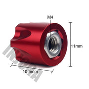 INJORA 4PCS M4 Alloy Wheel Lock Nuts, RC Wheel Rim Center Caps - RED