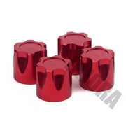 INJORA 4PCS M4 Alloy Wheel Lock Nuts, RC Wheel Rim Center Caps - RED
