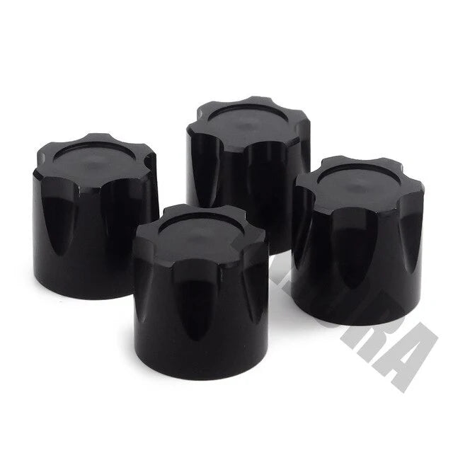 INJORA 4PCS M4 Alloy Wheel Lock Nuts, RC Wheel Rim Center Caps - BLACK