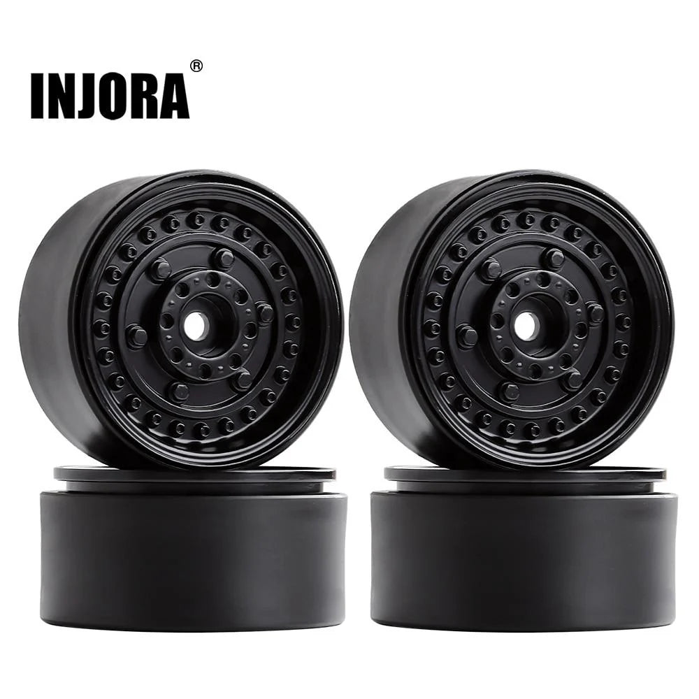 INJORA 4PCS 1.9" Beadlock Wheel Rims For 1/10 Scale RC Crawler, 116g/Pcs