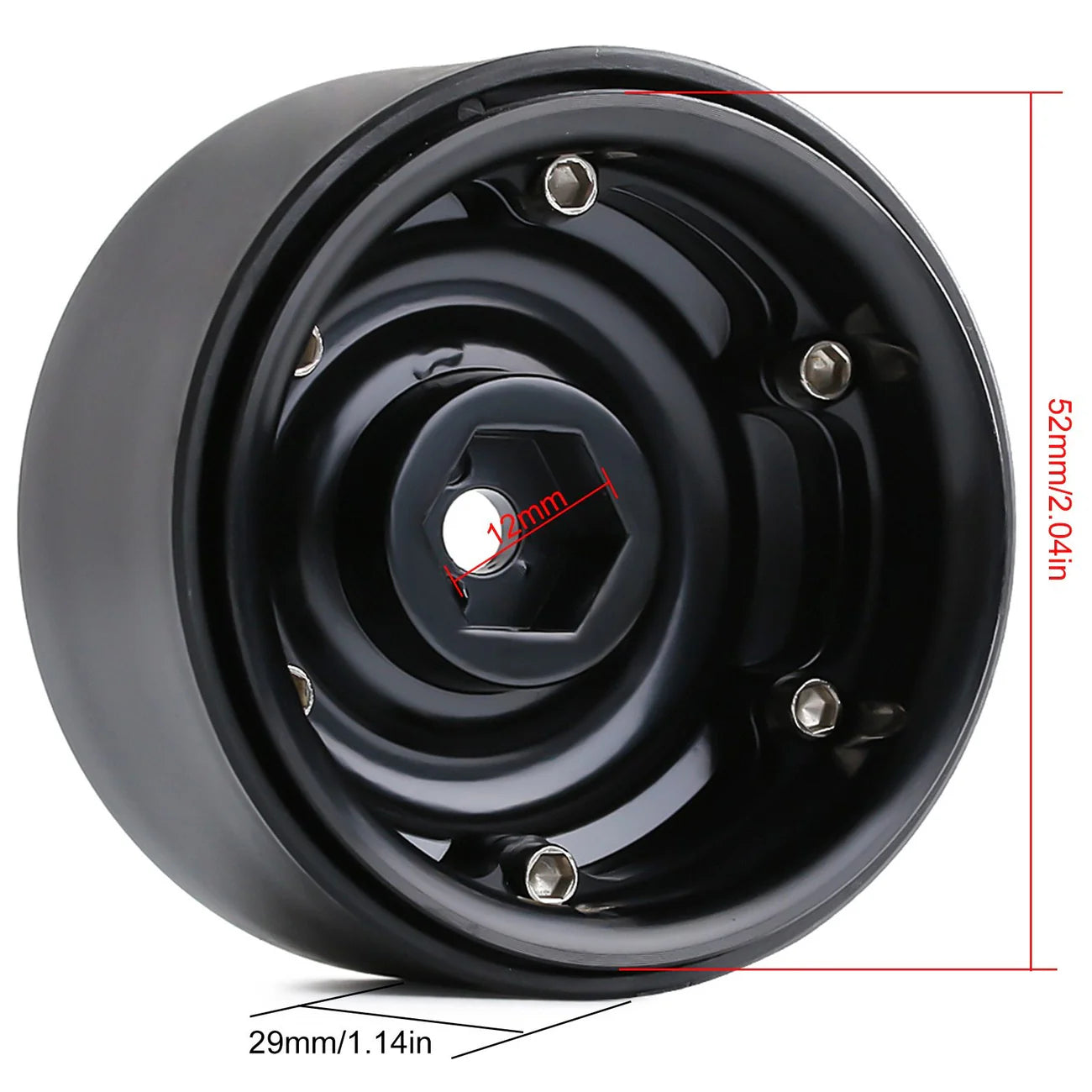 INJORA 4PCS 1.9" Beadlock Wheel Rims For 1/10 Scale RC Crawler, 116g/Pcs