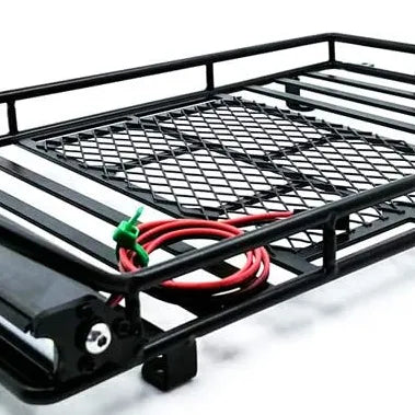 Steel 1/10 Roof Rack with LED Light Bar for 1/10 RC Crawler