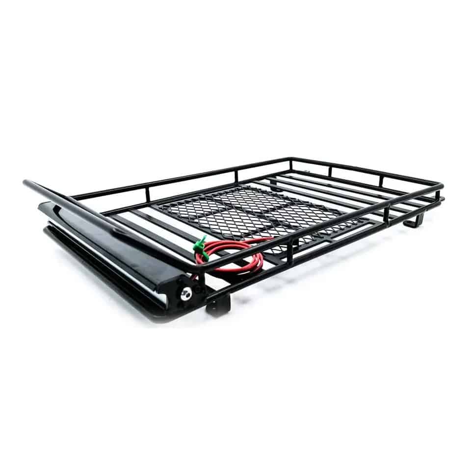 Steel 1/10 Roof Rack with LED Light Bar for 1/10 RC Crawler