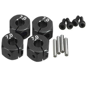 Aluminum 7mm Wheel Hex 12mm 1/10 Scale (Black)