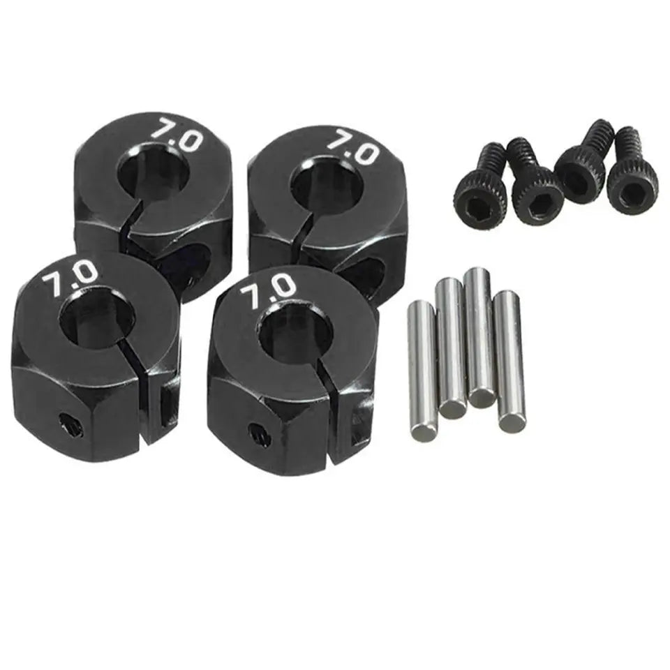 Aluminum 8mm Wheel Hex 12mm 1/10 Scale (Black)