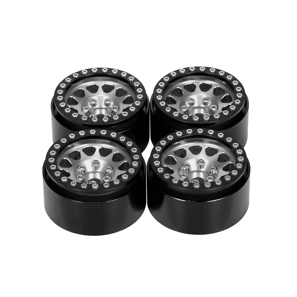 2.2" Black & Silver Alloy Beadlock Wheels (4)
