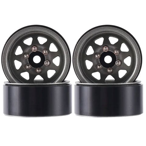 1.0" Steel Beadlock Wheel (SCX24) Gun Metal