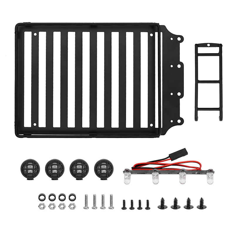INJORA Metal Roof Rack for 155mm Injora 1/18 Jeep Traxxas TRX4M ABS Body