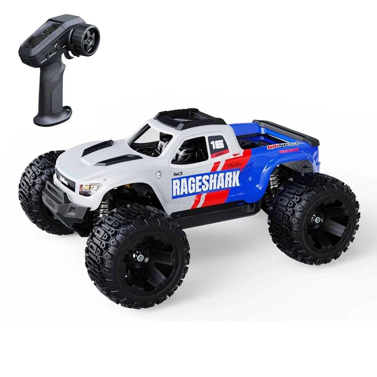 UDIRC RAGESHARK UD1611 1/16 4WD Brushed RTR RC Monster Truck (Blue)
