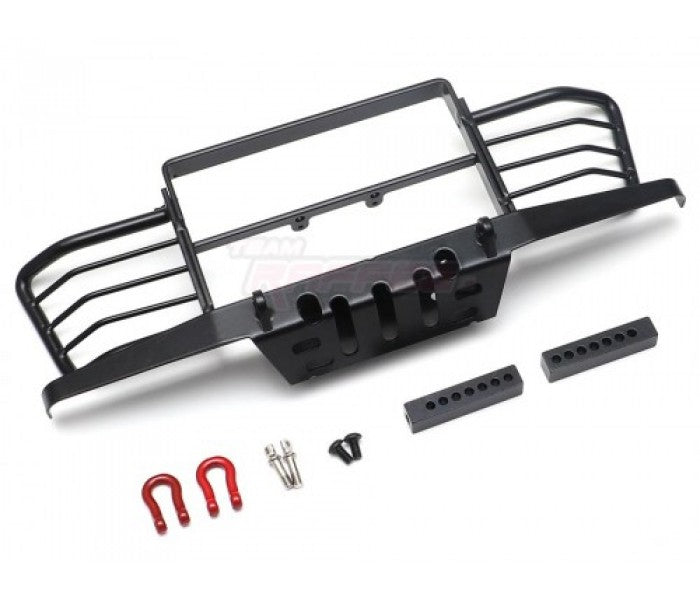 Team Raffee co. 1:10 Metal Front Bumper w/ Winch Mount For Traxxas TRX-4 &amp; RC4WD D90 D110